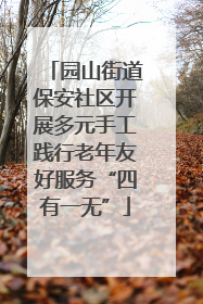 园山街道保安社区开展多元手工践行老年友好服务“四有一无”