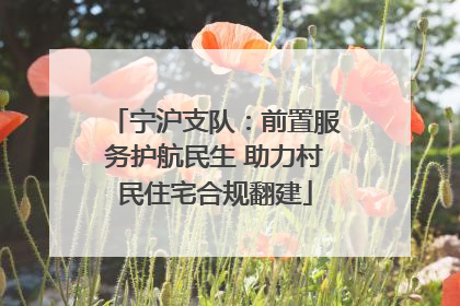 宁沪支队：前置服务护航民生 助力村民住宅合规翻建