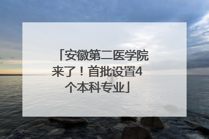 安徽第二医学院来了！首批设置4个本科专业