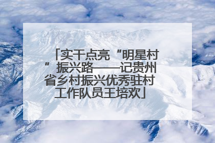 实干点亮“明星村”振兴路——记贵州省乡村振兴优秀驻村工作队员王培欢