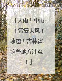 大雨！中雨！雷暴大风！冰雹！吉林省这些地方注意！