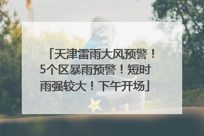 天津雷雨大风预警！5个区暴雨预警！短时雨强较大！下午开场