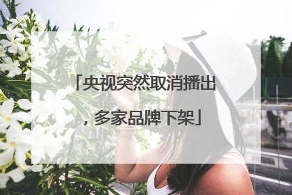 央视突然取消播出，多家品牌下架