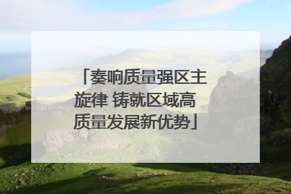 奏响质量强区主旋律 铸就区域高质量发展新优势