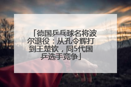 德国乒乓球名将波尔退役：从孔令辉打到王楚钦，同5代国乒选手竞争