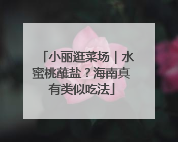 小丽逛菜场｜水蜜桃蘸盐？海南真有类似吃法