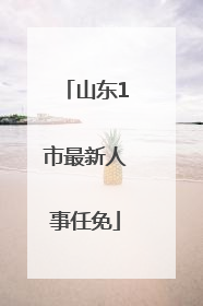 山东1市最新人事任免