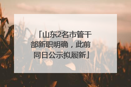 山东2名市管干部新职明确，此前同日公示拟履新