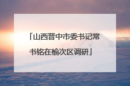 山西晋中市委书记常书铭在榆次区调研