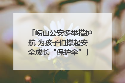 崂山公安多举措护航 为孩子们撑起安全成长“保护伞”