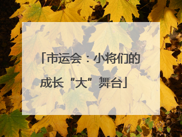 市运会：小将们的成长“大”舞台