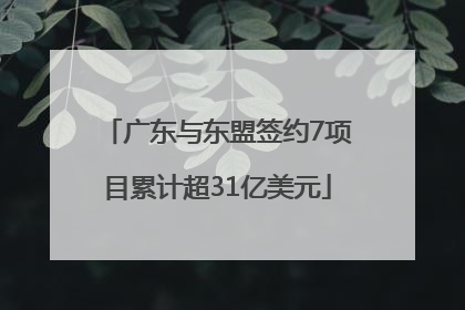 广东与东盟签约7项目累计超31亿美元
