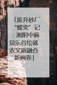 废弃砂厂“蝶变”记：湘阴中麻贝乐谷绘就农文旅融合新画卷