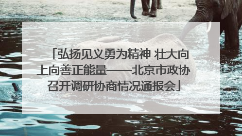 弘扬见义勇为精神 壮大向上向善正能量——北京市政协召开调研协商情况通报会