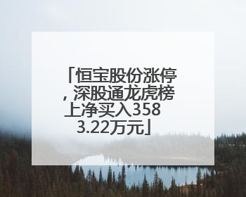 恒宝股份涨停，深股通龙虎榜上净买入3583.22万元