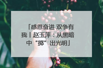 感恩奋进 双争有我丨赵玉萍：从黑暗中“掷”出光明