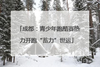 成都：青少年跑酷赛热力开跑“蓄力”世运