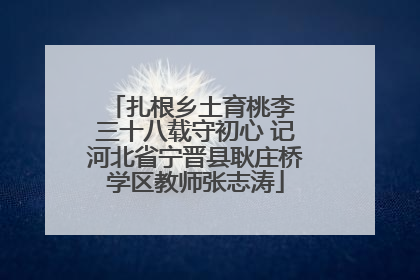 扎根乡土育桃李 三十八载守初心 记河北省宁晋县耿庄桥学区教师张志涛