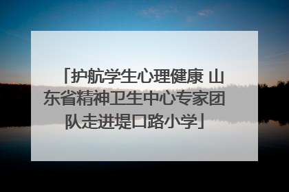 护航学生心理健康 山东省精神卫生中心专家团队走进堤口路小学