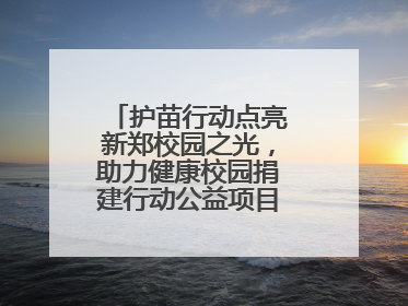 护苗行动点亮新郑校园之光，助力健康校园捐建行动公益项目落地新郑市