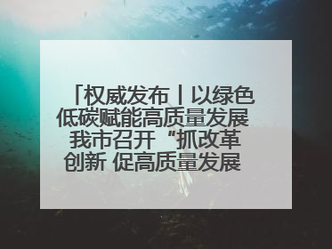 权威发布丨以绿色低碳赋能高质量发展 我市召开“抓改革创新 促高质量发展”主题系列新闻发布会第七场