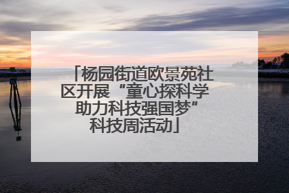 杨园街道欧景苑社区开展“童心探科学 助力科技强国梦”科技周活动