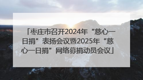 枣庄市召开2024年“慈心一日捐”表扬会议暨2025年“慈心一日捐”网络募捐动员会议