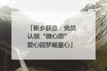 新乡获嘉：党员认领“微心愿” 爱心圆梦暖童心