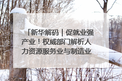 新华解码｜促就业强产业！权威部门解析人力资源服务业与制造业融合发展试点