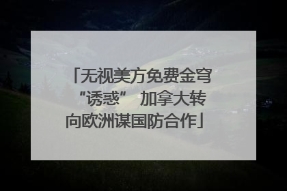 无视美方免费金穹“诱惑” 加拿大转向欧洲谋国防合作