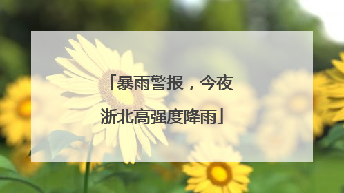 暴雨警报，今夜浙北高强度降雨