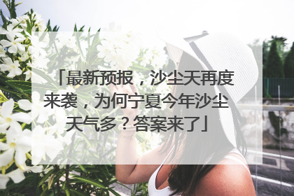 最新预报，沙尘天再度来袭，为何宁夏今年沙尘天气多？答案来了