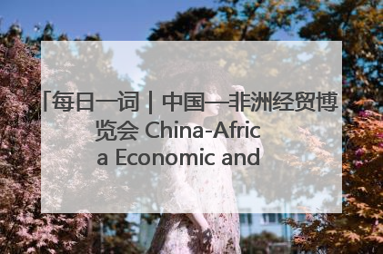 每日一词｜中国—非洲经贸博览会 China-Africa Economic and Trade Expo