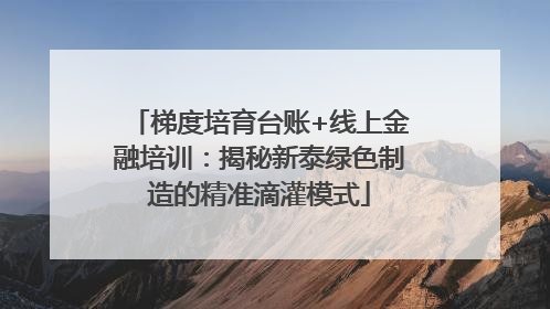 梯度培育台账+线上金融培训：揭秘新泰绿色制造的精准滴灌模式