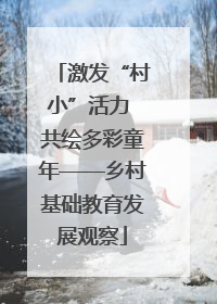激发“村小”活力 共绘多彩童年——乡村基础教育发展观察