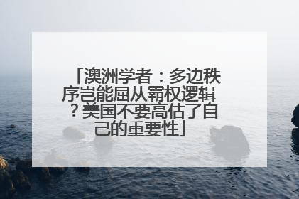 澳洲学者：多边秩序岂能屈从霸权逻辑？美国不要高估了自己的重要性