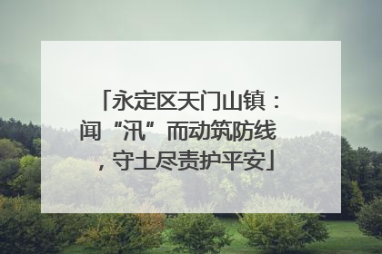 永定区天门山镇：闻“汛”而动筑防线，守土尽责护平安