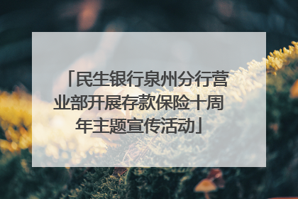 民生银行泉州分行营业部开展存款保险十周年主题宣传活动