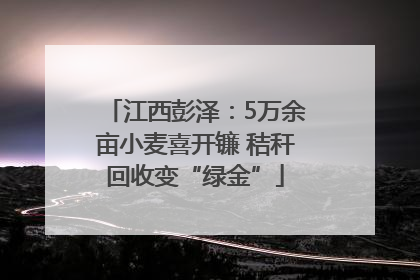 江西彭泽：5万余亩小麦喜开镰 秸秆回收变“绿金”