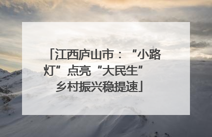 江西庐山市：“小路灯”点亮“大民生” 乡村振兴稳提速