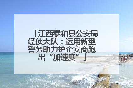 江西泰和县公安局经侦大队：运用新型警务助力护企安商跑出“加速度”