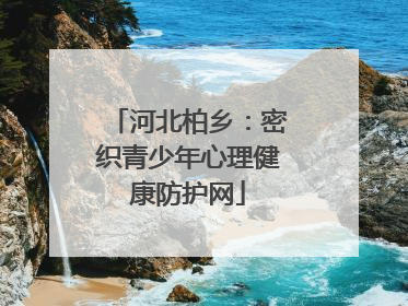河北柏乡：密织青少年心理健康防护网