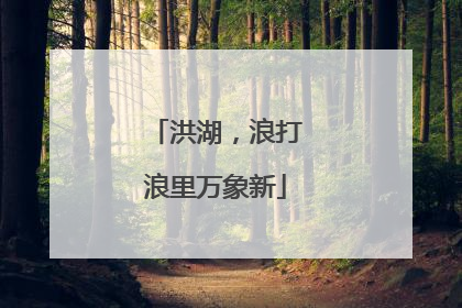 洪湖，浪打浪里万象新