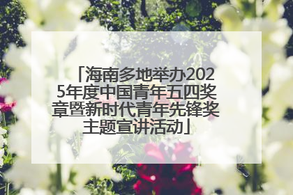 海南多地举办2025年度中国青年五四奖章暨新时代青年先锋奖主题宣讲活动