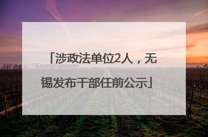涉政法单位2人，无锡发布干部任前公示