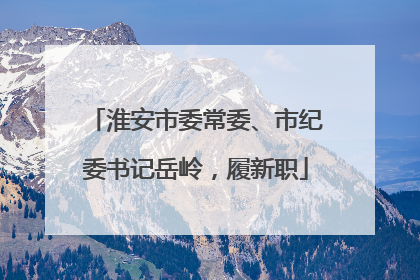 淮安市委常委、市纪委书记岳岭，履新职