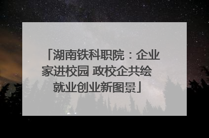 湖南铁科职院：企业家进校园 政校企共绘就业创业新图景