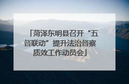 菏泽东明县召开“五督联动”提升法治督察质效工作动员会