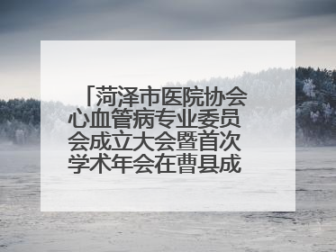 菏泽市医院协会心血管病专业委员会成立大会暨首次学术年会在曹县成功举行