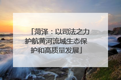菏泽：以司法之力护航黄河流域生态保护和高质量发展